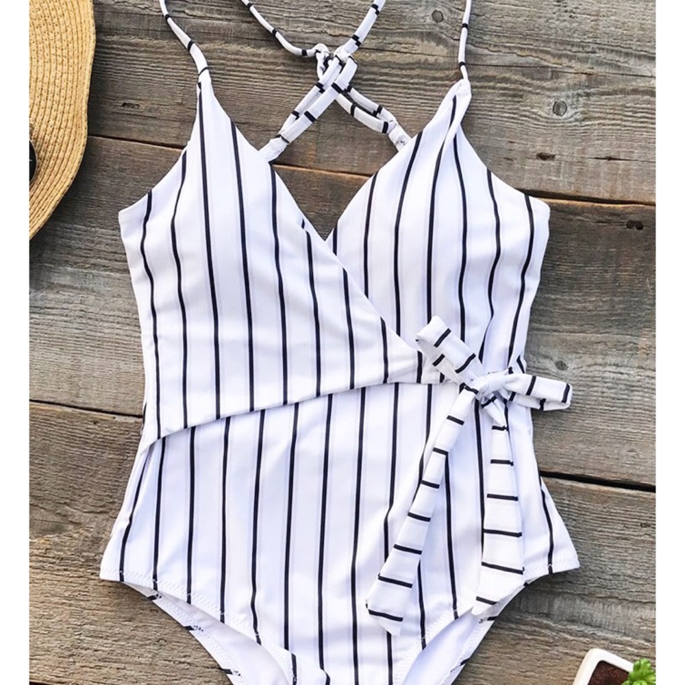 NWT Cupshe Stay Young Striped One-piece
